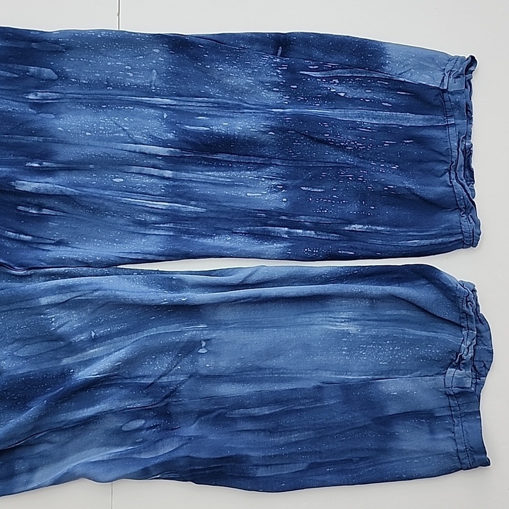 Khush Women Blue One Piece Jumpsuit Lightweight Flowy Tassles Elastic Waist Sz M - Picture 7 of 16